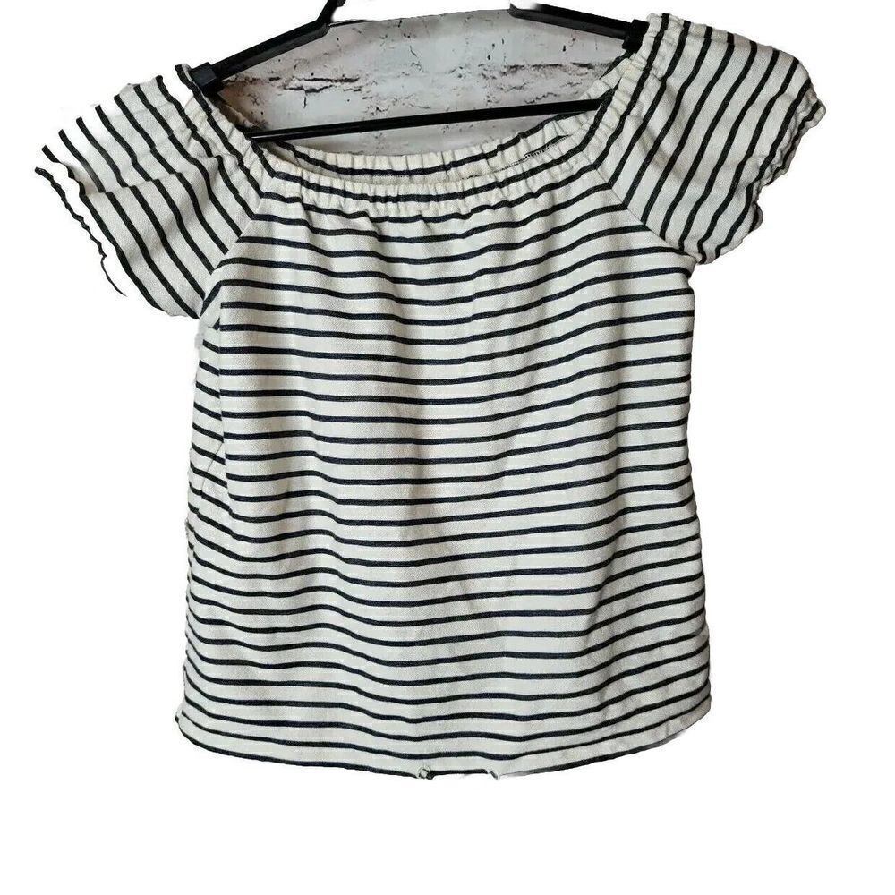 Madewell Melody Off The Shoulder Women's Striped Shirt Size Small t72